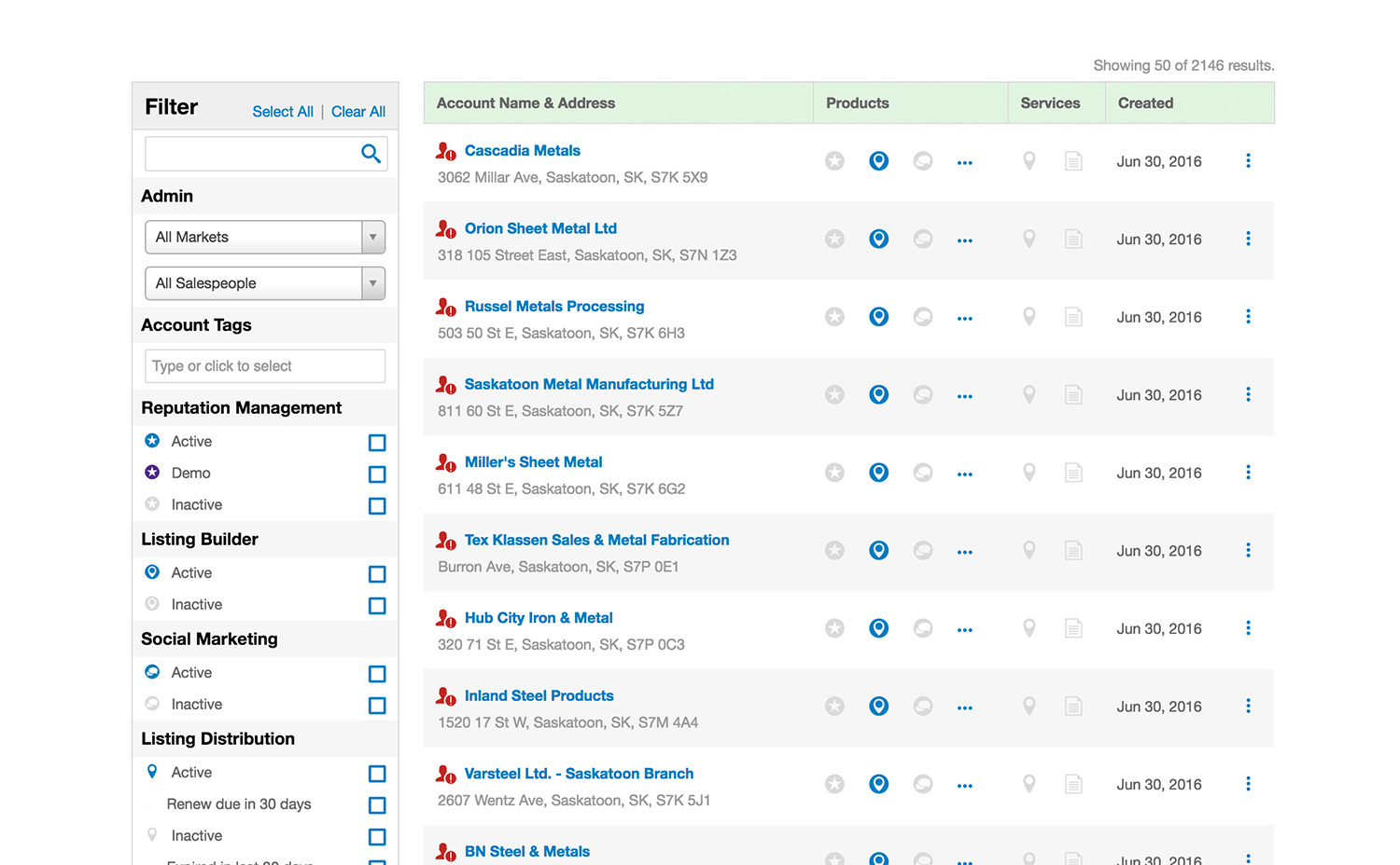 Manage contacts in one location