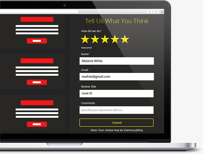 Gather feedback with the mobile-optimized landing page
